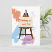 Monsters van kleurrijke verf | Artiest Easel Funny Aankondiging (Staand voorkant)