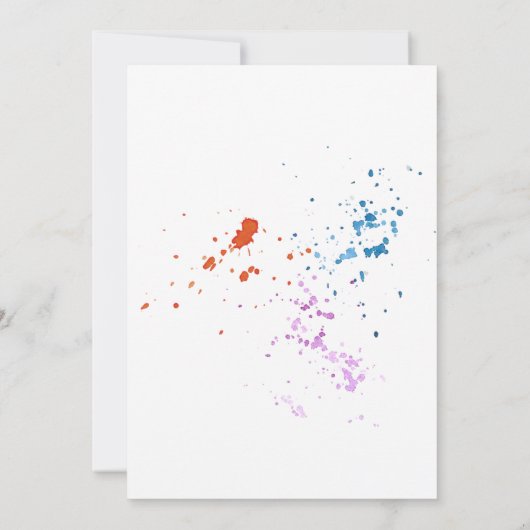 Monsters van kleurrijke verf | Artiest Easel Funny Aankondiging (Achterkant)