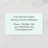 Monsters van lichte blauwe verf visitekaartje (Achterkant)