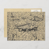 Monsters van Narwhal en Medieval Zee Briefkaart (Voorkant / Achterkant)