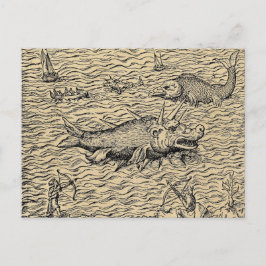 Monsters van Narwhal en Medieval Zee Briefkaart