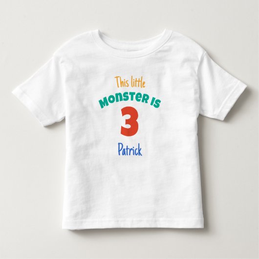 Monsters Verjaardag Dit kleine monster toevoegen l Kinder Shirts (Voorkant)
