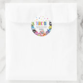Monsters verjaardagsfeestje dank je ronde sticker (Tas)