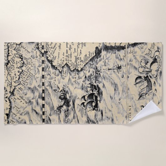 Monsters voor de Wereldkaart van de Stille Oceaan Strandlaken (Voorkant)