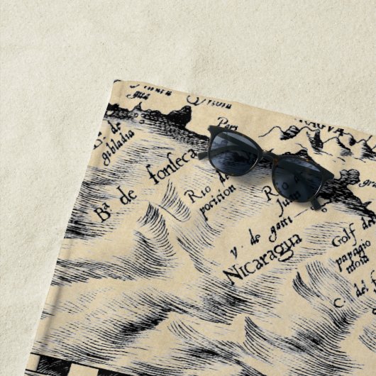 Monsters voor de Wereldkaart van de Stille Oceaan Strandlaken (In situ)