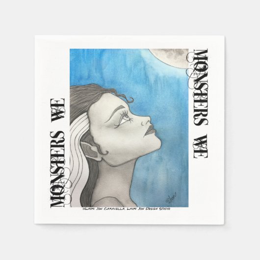 Monsters We Cocktail servetten - Halloween - Papie (Voorkant)