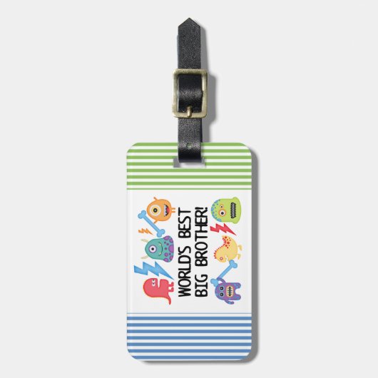 Monsters World Best Big Brother Bagagelabel (Voorkant verticaal)