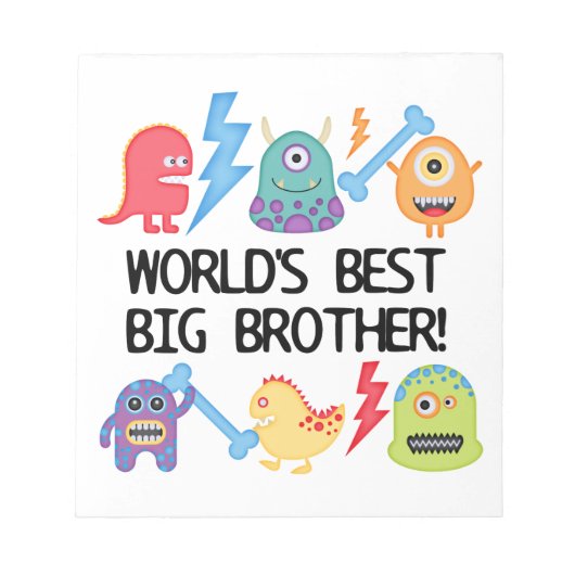 Monsters World Best Big Brother Notitieblok (Voorkant)
