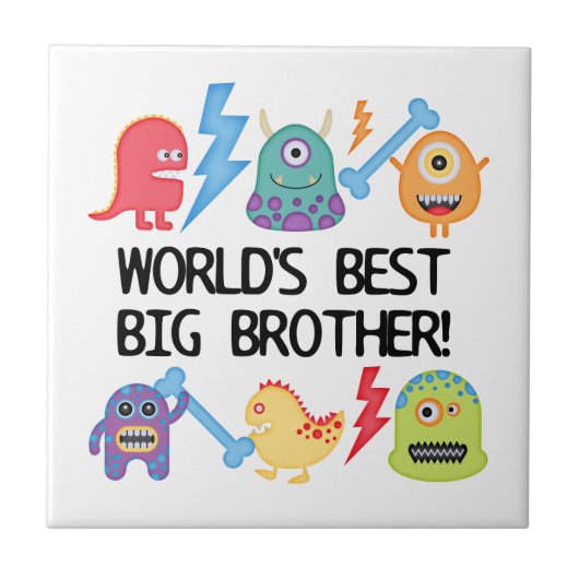 Monsters World Best Big Brother Tegeltje (Voorkant)