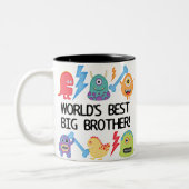 Monsters World Best Big Brother Tweekleurige Koffiemok (Links)