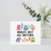 Monsters World's Best Big Brother Briefkaart (Staand voorkant)