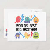 Monsters World's Best Big Brother Briefkaart (Voorkant / Achterkant)