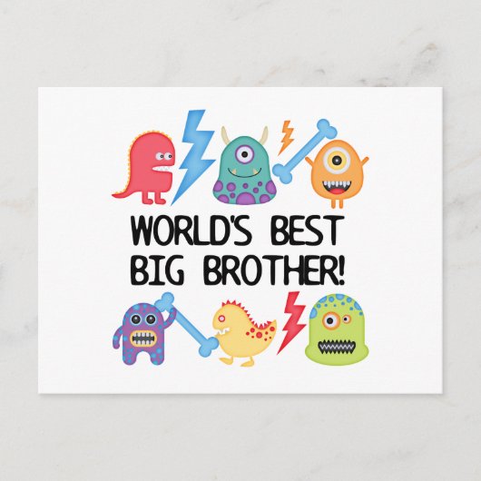 Monsters World's Best Big Brother Briefkaart (Voorkant)