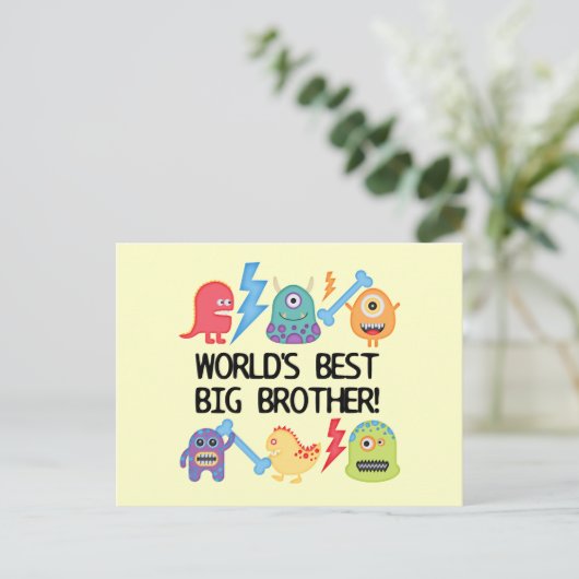 Monsters World's Best Big Brother Briefkaart (Staand voorkant)
