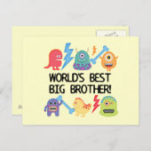 Monsters World's Best Big Brother Briefkaart (Voorkant / Achterkant)