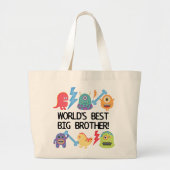 Monsters World's Best Big Brother Grote Tote Bag (Voorkant)