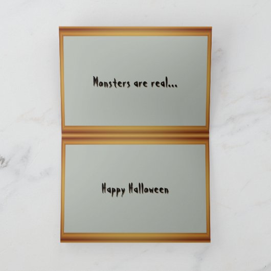 Monsters zijn echte (de expeditie) Halloween Kaart (Binnen)