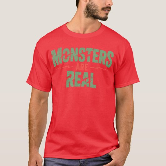 Monsters zijn Echte Horror Griezelen Spel Hallowee T-shirt (Voorkant)