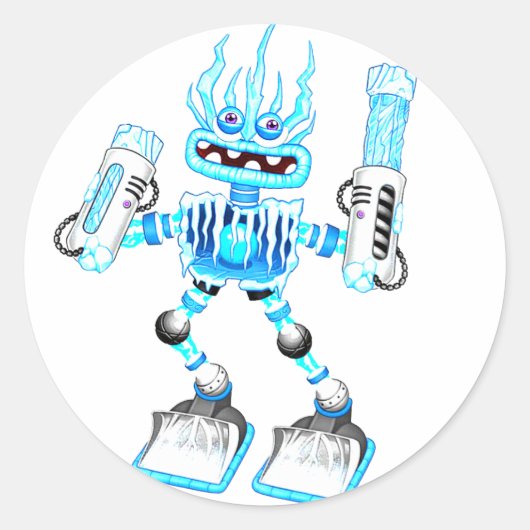 monsters zingen ronde sticker (Voorkant)