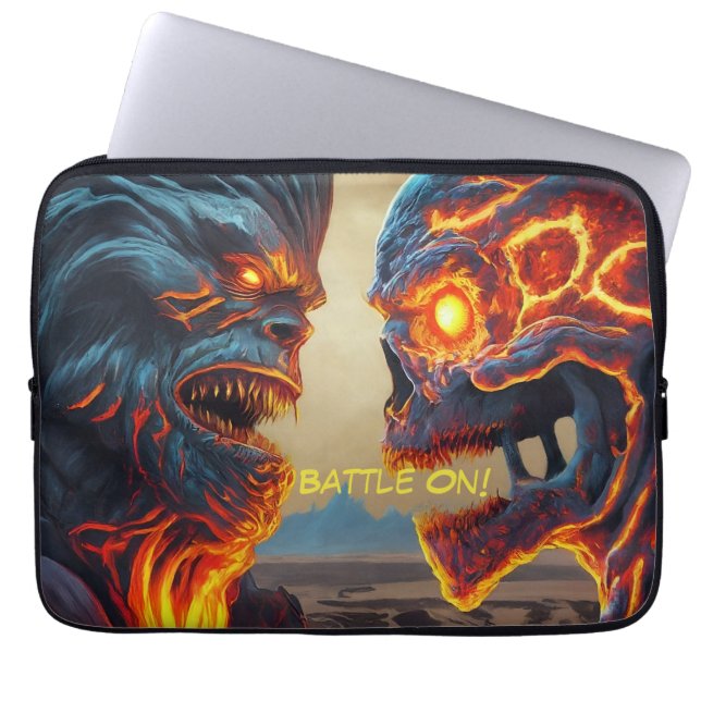 monsterstrijd laptop sleeve (Voorkant)