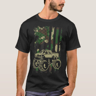 Monstertruck  Camouflage USA vlag offroad T-shirt