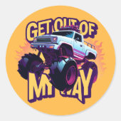 Monstertruck Ga uit de weg Ronde Sticker (Voorkant)