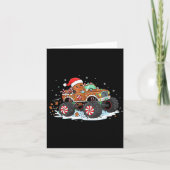 Monstertruck Gingerbread Kids Funny Christmas Baki Kaart (Voorkant)