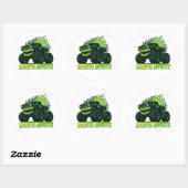 Monstertruck Horror Vlam Ronde Sticker (Vel)