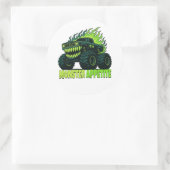 Monstertruck Horror Vlam Ronde Sticker (Tas)