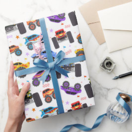 Monstertruck Inpakpapier, Grote Wiel Truck Cadeau Cadeaupapier
