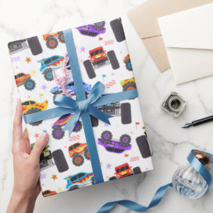 Monstertruck Inpakpapier, Grote Wiel Truck Cadeau Cadeaupapier