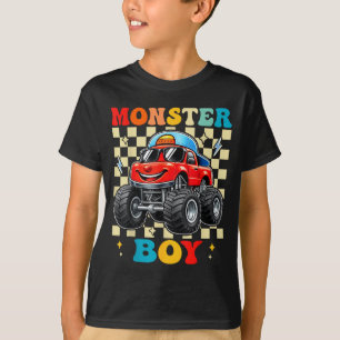 Monstertruck jongen familie bijpassende monstertru t-shirt