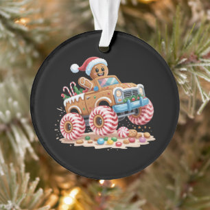 Monstertruck Kerstman Kerstgebak Kerst Bakken Ornament