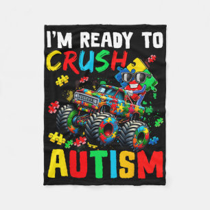 Monstertruck klaar om autisme Shirt autisme te ver Fleece Deken