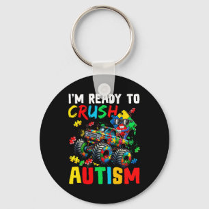 Monstertruck klaar om autisme Shirt autisme te ver Sleutelhanger
