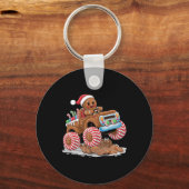 Monstertruck peperkoek man grappige kerstkoning sleutelhanger (Voorkant)