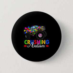 Monstertruck-puzzelstukken verpletteren autisme ronde button 5,7 cm