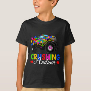 Monstertruck-puzzelstukken verpletteren autisme t-shirt