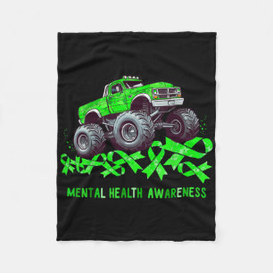 Monstertruck rijdt over lint mentale gezondheidszo fleece deken