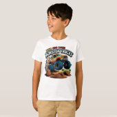 monstertruck stijgt over vuilstapel t-shirt (Voorkant volledig)