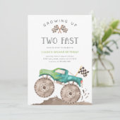 Monstertruck 'TWO' verjaardagsfeestje Kaart (Staand voorkant)