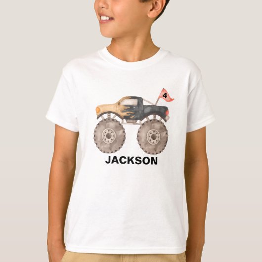 Monstertruck verjaardag kind T-Shirt (Voorkant)