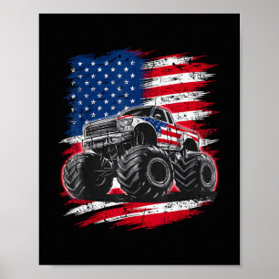 Monstertruck VS-vlag Amerikaans Poster