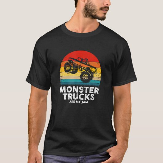  monstertruck zijn mijn Mannen voor jam Retro Suns T-shirt (Voorkant)
