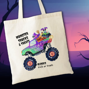 Monstertrucks en snoepjes Halloween-snoepje Tote Bag