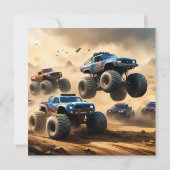 Monstertrucks racen in de woestijn, kaart (Achterkant)