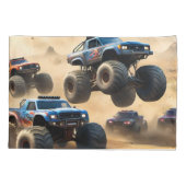 Monstertrucks racen in de woestijn, kussensloop (Achterkant)