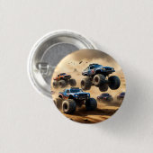 Monstertrucks racen in de woestijn, ronde button 3,2 cm (Voorkant /achterkant)