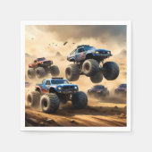 Monstertrucks racen in de woestijn, servet (Voorkant)