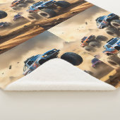 Monstertrucks racen in de woestijn, sherpa deken (3/4)
